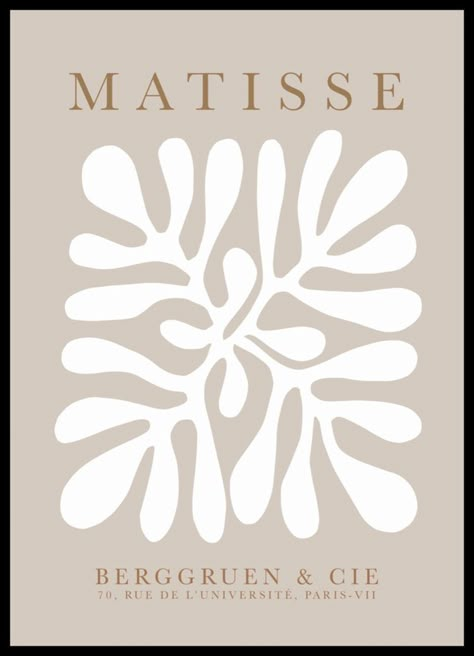 Beige Wall Prints, Matisse Poster Wall, Beige Posters, Beige Prints, Matisse Art Print, Matisse Cutouts, Matisse Poster, Pastel Poster, Bedroom Wall Collage