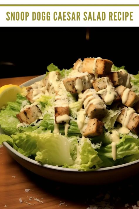 Embrace the funk and learn how to make a delicious Snoop Dogg-style Caesar salad in this easy-to-follow recipe guide! Cesar Salad Recipe, Chicken Caesar Salad Recipe, Chicken Caesar Pasta, Salads Chicken, Caesar Pasta Salad, Caesar Pasta, Chicken Caesar Pasta Salad, Classic Caesar Salad, Keto Salads