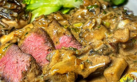 Recipe: Venison Steak Diane | An Official Journal Of The NRA Steak Diane Recipe, Venison Tenderloin, Steak Diane, Rib Steak, Venison Steak, Wild Game Recipes, Cooking For One, Beef Stock, Game Food