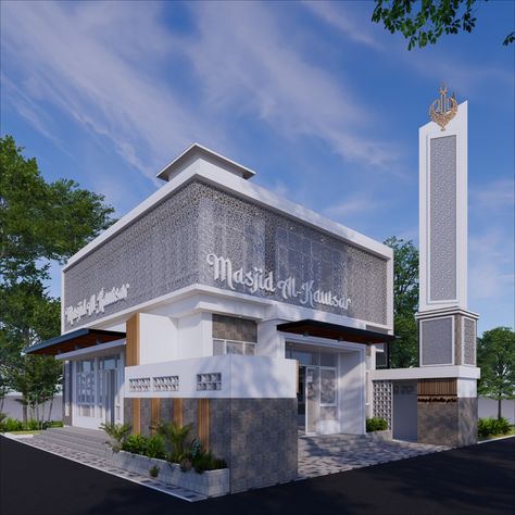 Desain masjid modern dengan kombinasi atap tradisional yang terinspirasi dari atap masjid demak Masjid Demak, Modern Mosque Design, Green Mosque, Mosque Building, Masjid Design, Modern Facade, Wallpaper Islami, Urban Design Plan, Mosque Design