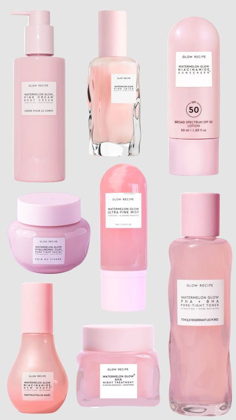 glow recipe watermelon collection 💗🍉 Bubble Skincare, Sephora Skin Care, Skincare Inspiration, Glow Recipe, Perfect Skin Care Routine, Glowing Skincare, Skin Care Order, Pretty Skin Care, Skin Care Items