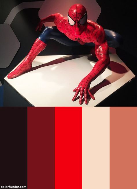 Spider-man Figure At Madame Tussauds Las Vegas Color Scheme from colorhunter.com Spider Man Color Palette, Vegas Color Palette, Man Color Palette, Madame Tussauds Las Vegas, Man Figure, Spyder Men, Madame Tussauds, Art Idea, Male Figure