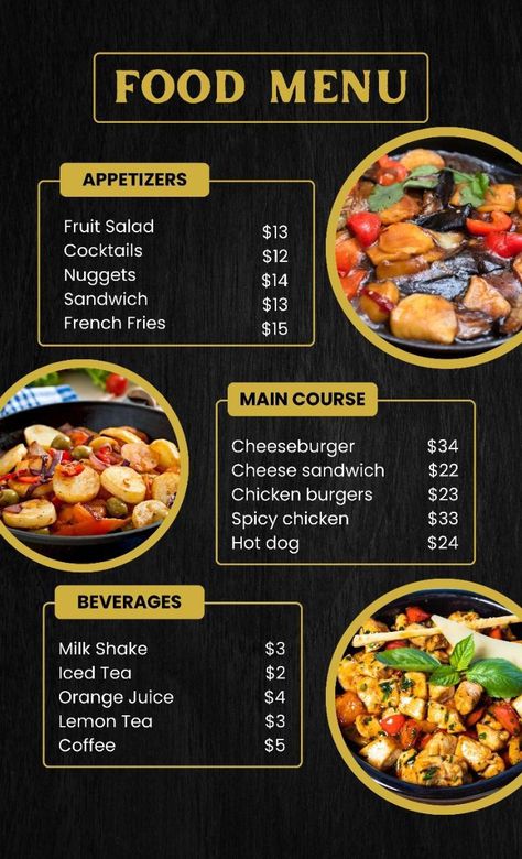 Menu Design Ideas Templates Layout, Traditional Menu Design, Menu Ideas Cafe, Restaurant Menu Design Ideas Templates, Menue Design Ideas Creative, Food Menu Design Ideas Templates, Food Truck Menu Board Ideas, Cafe Menu Ideas Food, Food Menu Design Layout