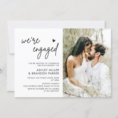 Engagement Invitations With Photo, Engagement Party Simple, Engagement Party At Home, Small Engagement Party, Engagement Party Invites, Engagement Brunch, Engagement Invites, Engagement Party Cards, Backyard Engagement Parties