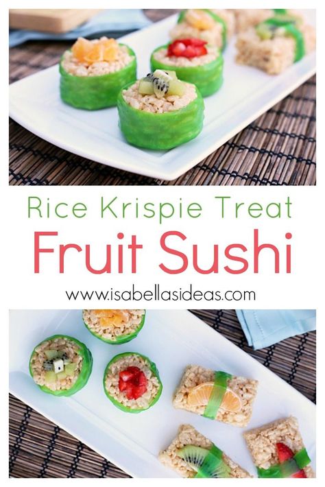 Fruit Sushi For Kids, Sushi Ideas Creative, Hamster Birthday, Sushi For Kids, Sweet Sushi, Fruit Sushi, Naruto Birthday, Dessert Sushi, Sushi Recipe