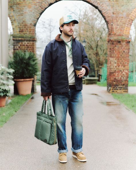 For comfort and versatility, many need look no further than Red Wing, and their suede option Moc Toes definitely cut a more casual look. Pair them with well broken in denim, and a touch of military outerwear, for the perfect heritage look. Selvedge Denim Outfit Men, Moc Toe Boots Men Outfit, Red Wing Moc Toe Outfit, Red Wing Boots Outfit Mens Fashion, Red Wing 1907 Outfit, Red Wings Boots Outfit, Johnston And Murphy Mens Outfits, Red Wing Blacksmith Boots, Redwing Boots Silversmith