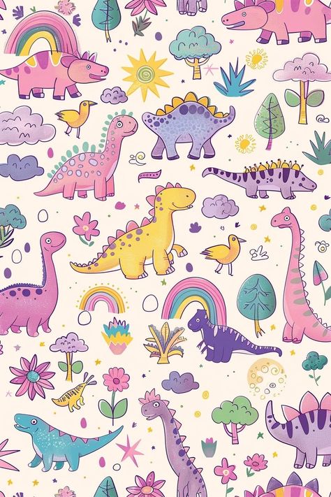 Kids Mode Wallpaper, Toddler Ipad Wallpaper, Pastel Dinosaur Wallpaper, Cute Kid Wallpapers, Wallpaper For Kids Phone, Kawaii Dinosaur Wallpaper, Dinosaur Background Wallpapers, Kids Background Wallpapers, Kid Wallpaper Iphone