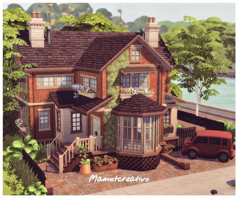 Sims 4 Cottage, Sims 4 Houses Layout, Bloxburg House Ideas Aesthetic, Bloxburg House Ideas Layout, Sims 4 House Plans, Sims 4 House Building, House Bloxburg, Sims 4 House Design, Casas The Sims 4