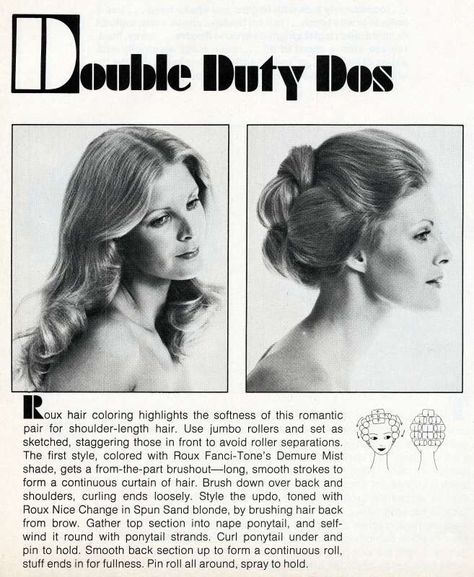 70's Roller Set Pattern | Hot Rollers | Hair tutorials 70’s Hair, 1970s Hairstyles, Vintage Hairstyles Tutorial, Vintage Curls, 70s Hair, Hair Patterns, Hair Curling, Longer Hair, Roller Set