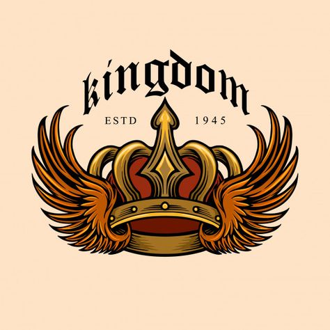 Kingdom Logo, Handmade Logo Design, Peacock Logo, Crown Symbol, Crown Illustration, Crown Art, Bird Logo Design, Handmade Logo, Adventure Logo