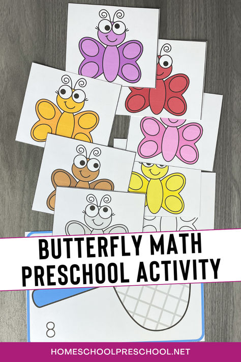 Your kids will love this butterfly math activity! It's perfect for sharpening your kids math skills, and they will have so much fun as they practice number recognition and counting to ten. Download these free printables and try it out today! Butterfly Lesson Plans Preschool, Butterfly Literacy Activities Preschool, Butterfly Math Preschool, Butterfly Math Kindergarten, Butterfly Math Activities, Butterfly Curriculum, Math Counting Activities, Bug Activities, Homeschool Worksheets