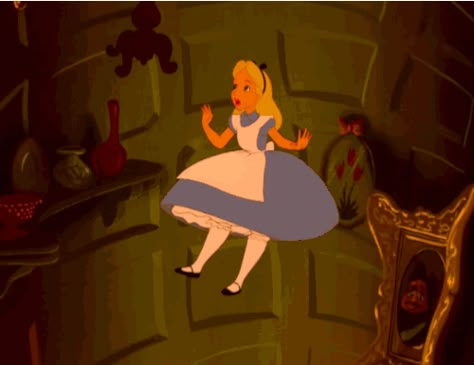 Alice In Wonderland Falling Rabbit Hole, Epithet Erased, Film Alice In Wonderland, Alice In Wonderland 1951, Disney Gifs, Wonderland Aesthetic, Alice In Wonderland Aesthetic, Alice In Wonderland Disney, Disney Gif