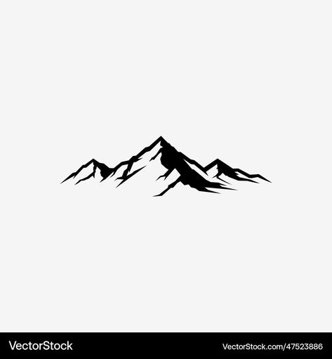 Mountain Vector, Mountain Svg, Mountain Silhouette, Black And White Illustration, Mountain Top, Mountain Range, Rocky Mountains, White Background, Vector Images