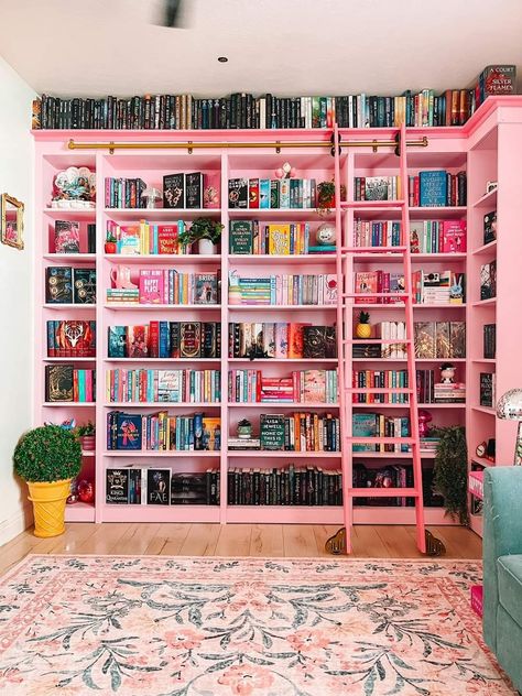 Pink Bookshelves, Bookshelf Aesthetic, Bookshelf Inspiration, Dream Library, My Library, My Color, My Books, Happiest Place On Earth, Home Library