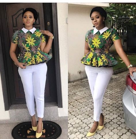 Cute Ankara Tops, Latest Ankara Top Styles, Ankara Top Styles, Ankara Blouses, African Tops For Women, Ankara Peplum Tops, Ankara Tops, African Tops, African Print Tops