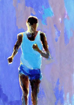 Steve Kuzma- Marathon- Signature Artist Running Artwork, Runner Tattoo, Running Posters, Running Art, Sports Painting, Running Marathon, Figure Art, Work Art, Font Illustration