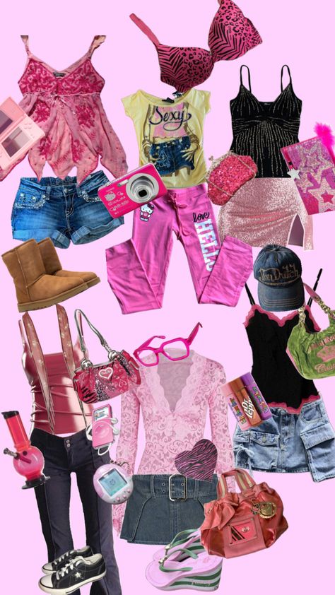 #pink #y2k #fashion #outfits #clothes Pink Y2k Fashion, Collage Clothes, Y2k Fashion Outfits, Y2k Collage, Mood Clothes, Pink Y2k, Fashion Magazines, 2000s Fashion Outfits, Fashion Collage