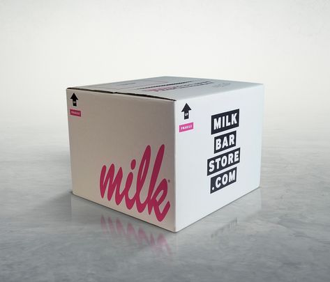 Milk Bar Shipper Box Shipper Box Design, Olive Branding, Corrugated Box Design, Milk Store, Milk Delivery, Industrial Packaging, Corrugated Packaging, Aesthetic Business, Corrugated Carton