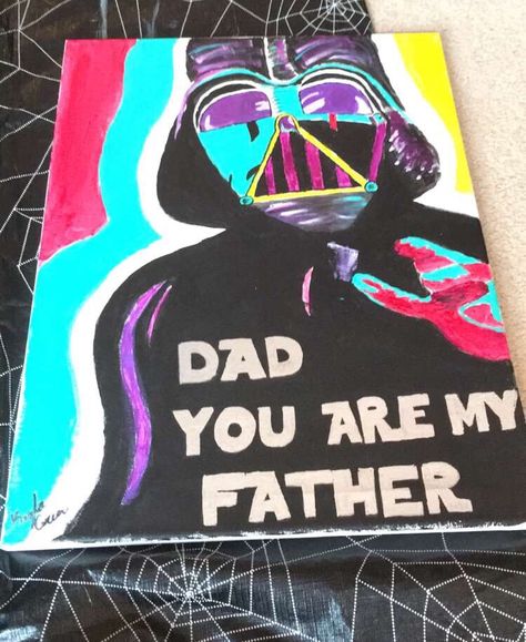 Star Wars Father's Day painting by Kayla Green Father Day Painting Ideas On Canvas, Fathers Day Painting Canvases, Fathers Day Painting Ideas, Fathers Day Painting, Pinting Ideas, Star Wars Canvas Painting, Father's Day Painting, Fathers Day Art, Room Artwork