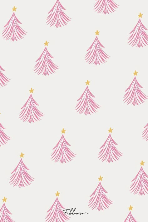 Preppy Aesthetic Christmas Wallpaper, Pink Christmas Pattern Wallpaper, Fablouise Wallpaper Christmas, Cute Christmas Phone Wallpaper, Preppy Christmas Paintings, Preppy Winter Wallpaper, Aesthetic Pink Christmas Wallpaper, Boho Christmas Wallpaper Iphone, Pink Christmas Tree Wallpaper