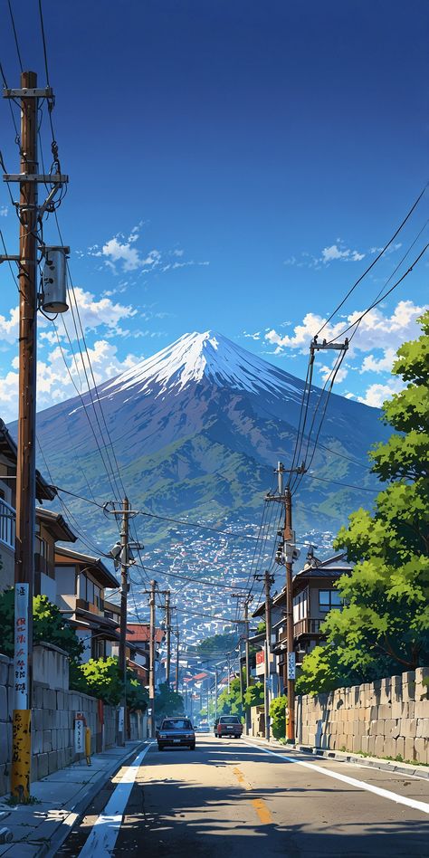 Japan Vibes, Illustration Art Kids, Japan Landscape, Cool Pictures For Wallpaper, Dreamy Artwork, Cool Pixel Art, View Wallpaper, Japon Illustration, Art Gallery Wallpaper