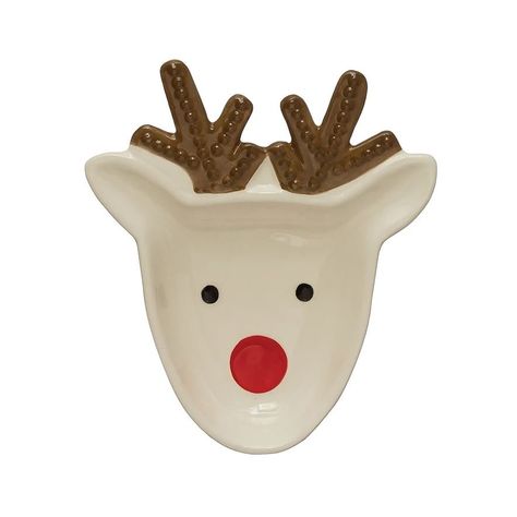 Holiday Party Buffet, Reindeer Plate, Pottery Ornaments, Reindeer Face, Holiday Table Settings, Seasonal Displays, Chocolate Assortment, Bowl Ceramic, Creative Co Op