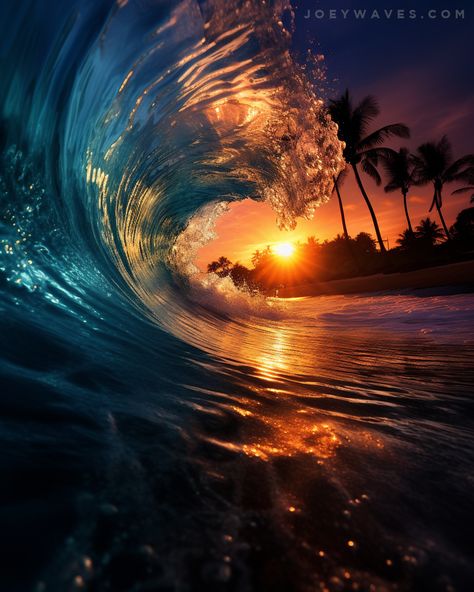 Joey Waves - unreal sunset shore breaks Wave Photos, Waves Painting, Ocean Waves Painting, Wave Tattoo, Waves Photos, Surf Vibes, Amazing Places On Earth, Waves Wallpaper, Wave Painting