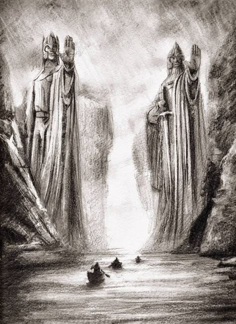 Gates of argonath drawing The Argonath, Tolkien Artwork, Lord Of Rings, Lotr Tattoo, Rings Tattoo, Ring Sketch, Lord Of The Rings Tattoo, Hobbit Art, Tolkien Art