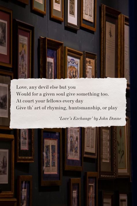 'Love's Exchange' by John Donne is a metaphysical poem that explores the reciprocal nature of love and the balance between giving and receiving affection. The poem reflects Donne's belief in the harmonious and balanced nature of true love. He emphasizes the idea that love should be reciprocal and mutually fulfilling, with each partner enriching the other's life.

Excited to learn more? Join our Poetry+ and Level Up Your Learning!

Check out our PDF Learning Library. 📚

#JohnDonne #poems #poetry John Donne Poetry, John Donne Poems, Metaphysical Poetry, Most Famous Poems, Poem Analysis, Poetry Analysis, Poet Quotes, Best Poems, Love Poem