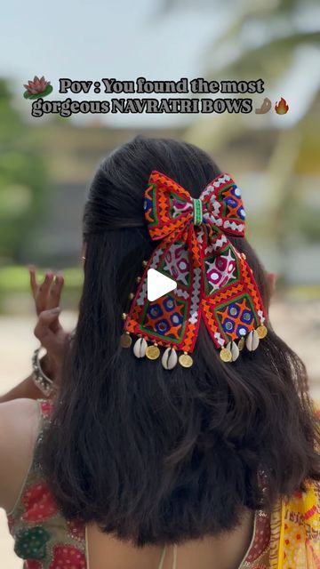 Cats&Bows HANDMADE HAIR BOW | Hair accessories | Bows on Instagram: "🎉🔥 Hair that’s ready to Garba! Our Navratri bows add a pop of festive fun to your tresses!

Get Ready to Be Mesmerized! 🤌🏻

We’re thrilled to introduce our most stunning, one-of-a-kind Navratri bows EVER! 🤩 These showstopping pieces are about to take your Navratri style to the next level!

And... we can’t wait any longer! 🤫 Here’s a sneak peek just for you! 🎉 Take a glimpse of these exquisite bows and get ready to fall in love!

Stay tuned for the full reveal and be prepared to shop ‘til you drop! 💃🏻 #NavratriBows #SneakPeek #ComingSoon”

📸 : @theblossom_studiobykhyati 

#navratri2024 #chaniyacholi #garba #navratrioutfit #adityagadhvi #bows #hairclips , #navratrilook #navratricollection #navratrifestival #navrat Hair Bows For Navratri, Navratri Bow, Navratri Hair Accessories, Hairstyles For Navratri Garba, Aditya Gadhvi, Navratri Outfits, Navratri Garba, Navratri Collection, Navratri Festival