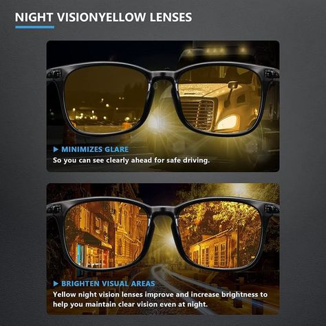 Night Glasses, Night Vision Glasses, Men Health, Vision Glasses, Blue Light Glasses, Glasses Women, Night Driving, Drive Safe, Night Vision