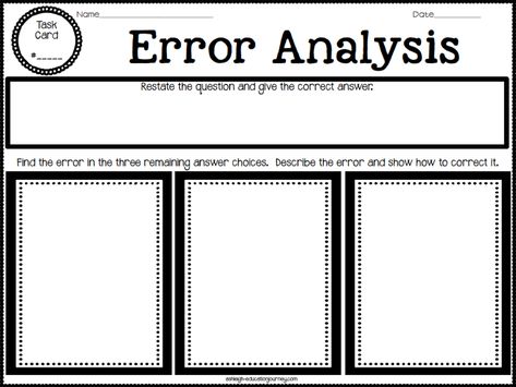 Error Analysis Test Prep Strategies, Error Analysis, Thinking Maps, Math Organization, School Testing, Math Anchor Charts, Feedback For Students, Math Center Activities, Education Post