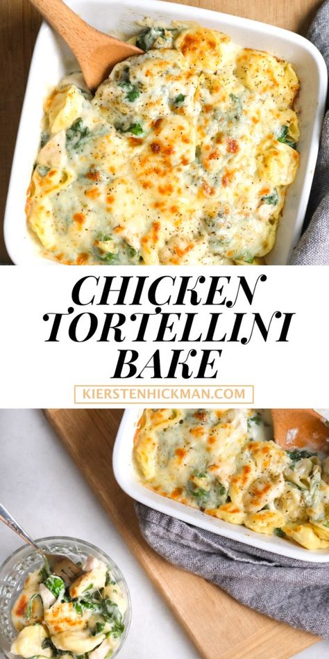 Chicken Tortellini Bake, Casserole For Two, Baked Tortellini Casserole, Tortellini Casserole, Baked Tortellini, Recipe For Two, Tortellini Bake, Chicken Tortellini, Tortellini Recipes