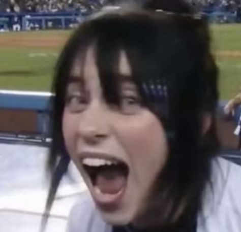 Rare Pictures Of Billie Eilish, Billie Eilish Cursed Image, Billie Eilish Silly Pics, Billie Eilish Pfp Funny, Billie Eilish Being Silly, Billie Funny Pics, Silly Billie Eilish, Goofy Billie Eilish, Billie Eilish Meme Funny