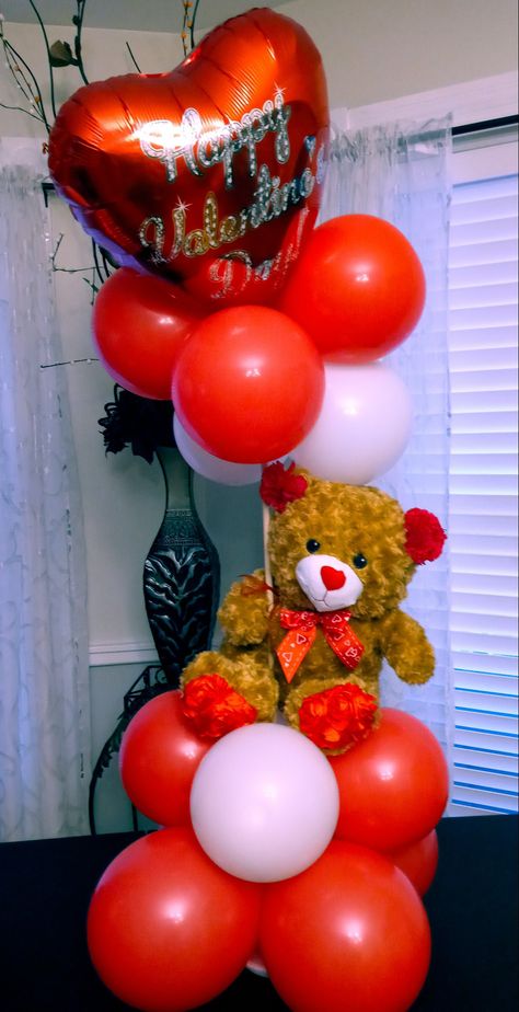 Valentine Bear Balloon bouquet Bear Balloon Bouquet, Valentines Balloons Bouquet, Valentine Bear, Bear Balloon, Valentines Balloons, Bear Valentines, Balloon Art, Balloon Bouquet, Balloon Decorations