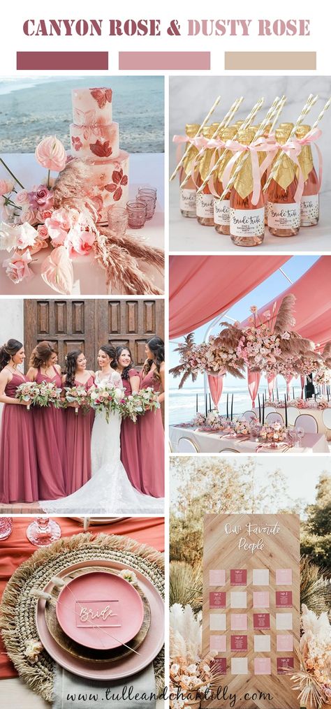 Mauve Dusty Rose Blush Wedding, Canyon Rose And Dusty Rose Wedding, Wedding Motifs Ideas, Canyon Rose Wedding, Wedding Motif Ideas, Wedding Motif Color, Wedding Schemes, Dusty Rose Wedding Colors, Rose Wedding Theme