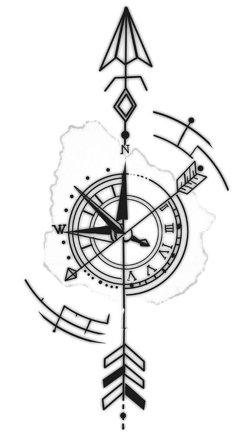 Compass Tattoo For Men On Arm, Abstract Compass Tattoo Design, Compass With Arrow Tattoo, Arrow Compass Tattoo, Compass Art, Horoscope Tattoos, Compass Tattoo Design, Rune Tattoo, Wrist Tattoos For Guys