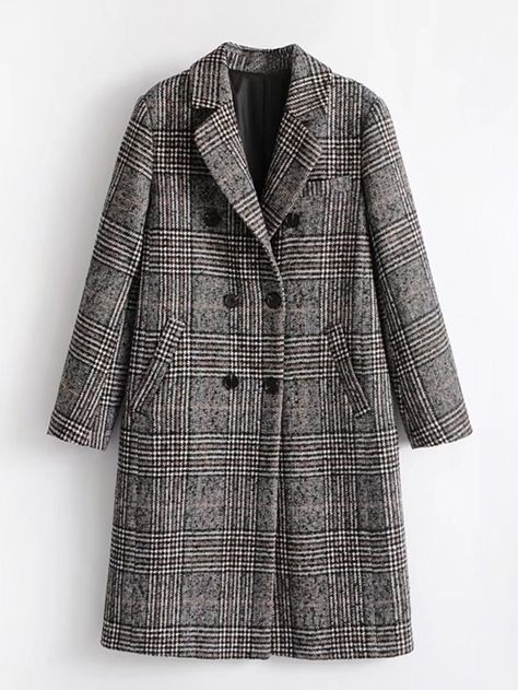 Shop Wool Blend Glen Plaid Coat online. SheIn offers Wool Blend Glen Plaid Coat & more to fit your fashionable needs. Long Plaid Coat, Plaid Overcoat, Winter Overcoat, Houndstooth Coat, Wool Winter Coat, Winter Plaid, Longline Coat, Glen Plaid, Plaid Coat