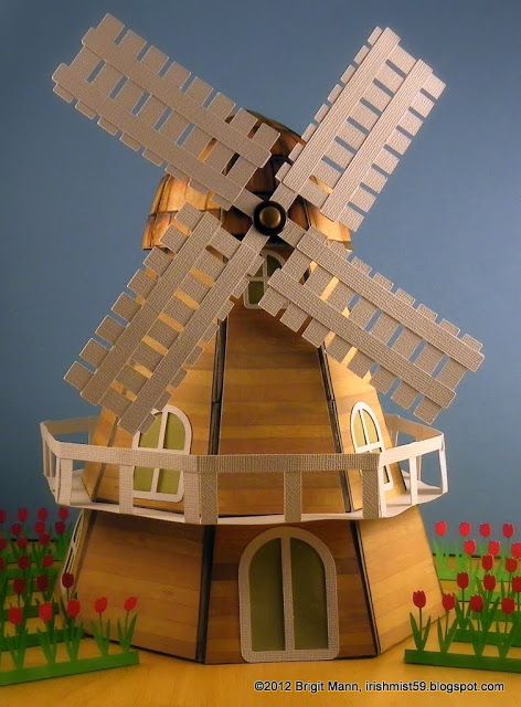 Brigit's Scraps "Where Scraps Become Treasures": It's a Windmill Windmill Plan, Windmill Diy, 3d Cricut, Netherlands Windmills, 3d Templates, Dutch Windmills, Echo Park Paper, 3d Craft, Shabby Chic Crafts