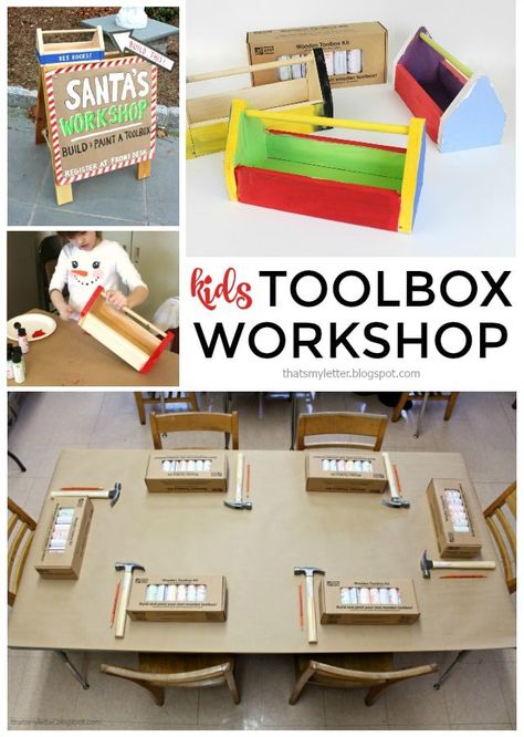 kids toolbox workshop Toolbox Ideas, Home Depot Kids Workshop, Garage Cleaning, Ffa Ideas, Tool Box Diy, Maker Ideas, Kids Workshop, Woodworking Bed, Woodworking Box