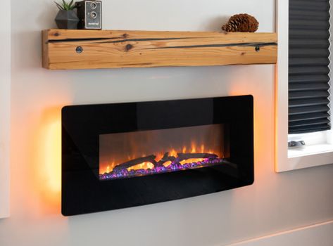 Electronic Fireplace Living Rooms, Auburn Decor, Wall Hanging Fireplace, Dimplex Electric Fireplace, Electric Fireplace Living Room, Warm Living Room, Above Fireplace, Electric Fireplace Wall, Wall Mounted Fireplace