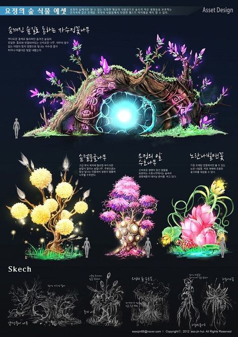 2d Artist Portfolio, Plant Fantasy Art, Fantasy Fruit Concept Art, Alien Plants Concept Art, Fantasy Plants Concept Art, Fantasy Plants Art, Magical Plants Art, Flowers Concept Art, Fantasy Environment Concept Art