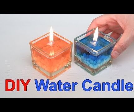 DIY water candle Water Candles Diy, Crayon Candles, Liquid Candle, Square Glass Vase, How To Make Water, Candle Diy, Water Candle, Gel Candles, Diy Rainbow