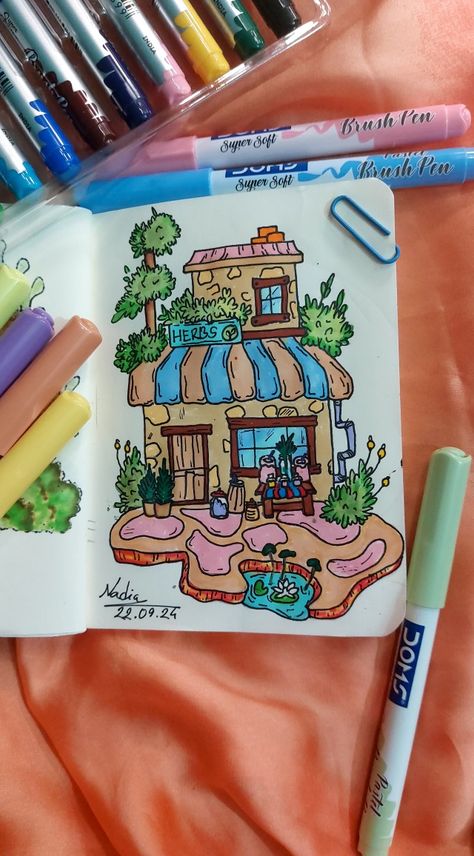 Brushpen Shop Illustration art. #myart #illustration #markerart #brushpenart #cuteart #foryouシ #art Brushpens Art, Brush Pen Art, Shop Illustration, Marker Art, Cute Art, Illustration Art, Paintings, India, Paint