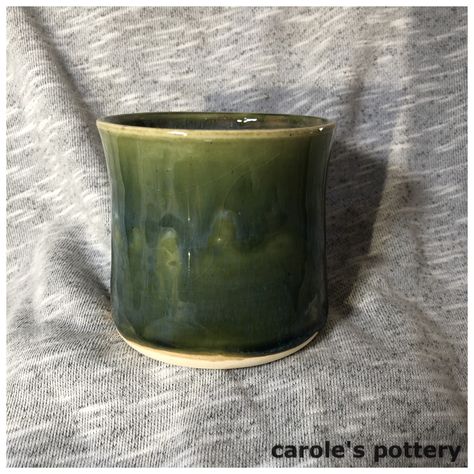 Carole's Pottery:  Textured Turquoise 2x under Vert Lustre 2x with each second coat 1/2" from bottom on Standard 182. Vert Lustre Glaze, Textured Turquoise, Glaze Combos, Glaze Ideas, Amaco Glazes, Glazes For Pottery, Shot Glass, Glaze, Candle Holders