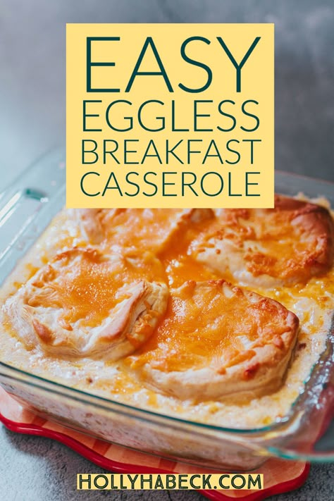 Eggless Breakfast Casserole, Breakfast Casserole Egg, No Egg Breakfast, Breakfast Without Eggs, Breakfast Ideas Without Eggs, Eggless Breakfast, Breakfast Casserole With Biscuits, Egg Free Breakfast, Breakfast Egg Casserole