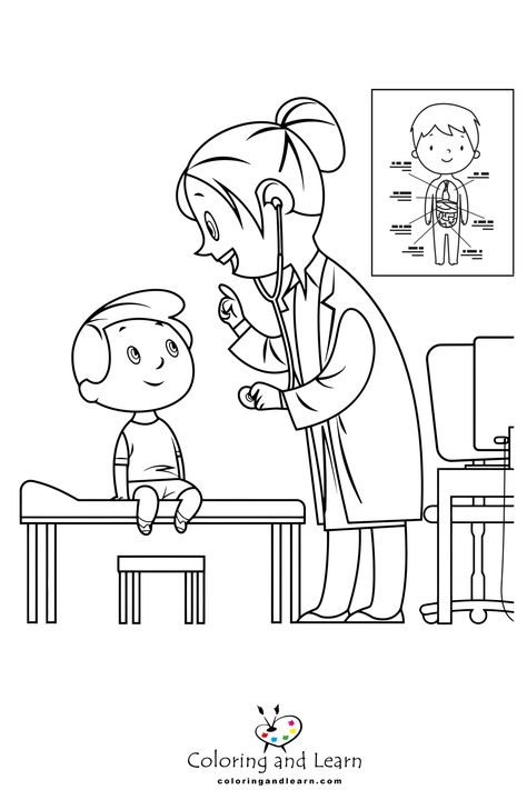 Best printable Doctor Coloring Pages - Doctor coloring pages for kids, fun coloring sheets featuring friendly doctors and hospital scenes. Children will have both fun and learn as they colo... - drawing Hospital Coloring Page, Dreams Drawing Ideas, Doctor Coloring Pages, Doctor Printable, Architecture Sketching, Doctor Drawing, Doctor Help, Medical School Life, Doctor For Kids