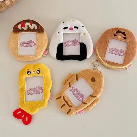 New Kawaii Japanese Food Series Soft Plush Kpop Photocard Holder Photo Card Holder Bag Pendant Display Pendant School Stationery - Card Holder & Note Holder - AliExpress Kawaii Fish, Photocard Holder, Student Recipes, Bread Shaping, Bus Card, Note Holders, Photo Stickers, Card Files, Cute Stars