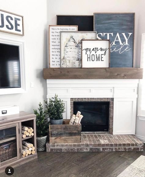 Farmhouse Living Room Furniture, Rustic Farmhouse Living Room, Farmhouse Fireplace, Farmhouse Remodel, Corner Fireplace, Farmhouse Decor Living Room, Fireplace Makeover, Farmhouse Style Kitchen, Modern Farmhouse Kitchens