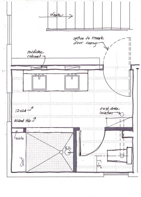 Slight layout change, keeping most fixtures near original placement. Master Bath Layout, Bathroom Layout Plans, Best Kitchen Design, Small Bathroom Layout, Luxury Master Bathrooms, Bathroom Layouts, Bathroom Design Layout, Bathroom Plans, Bathroom Floor Plans